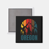 Oregon Mountains Retro Vintage マグネット (正面/裏面)