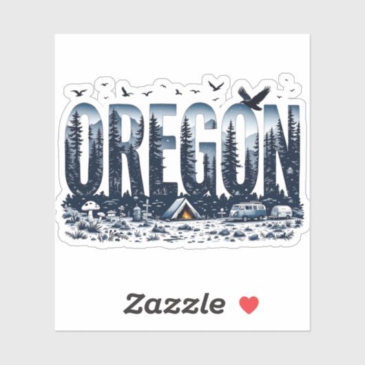 Oregon Nature Sticker | Oregon Camping Sticker シール (シート)