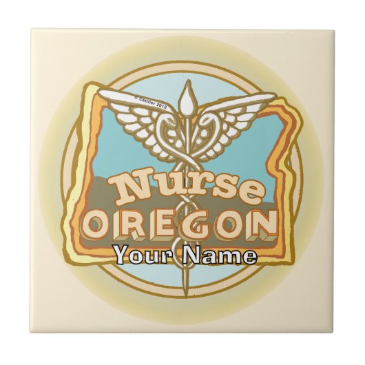 Oregon Nurse Caduceus タイル (正面)