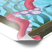 Oregon Octopus旅行ポスター。 フォトプリント (角)