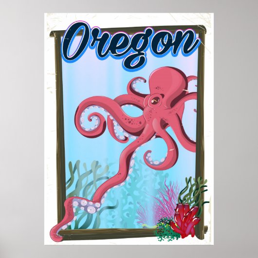 Oregon Octopus旅行ポスター。 ポスター (正面)