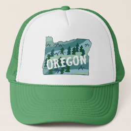 Oregon State Map Illustration キャップ