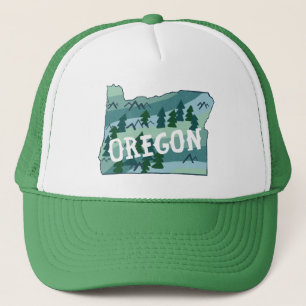 Oregon State Map Illustration キャップ