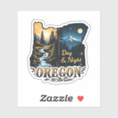 Oregon State Sticker | Day & Night Landscape Art シール (シート)