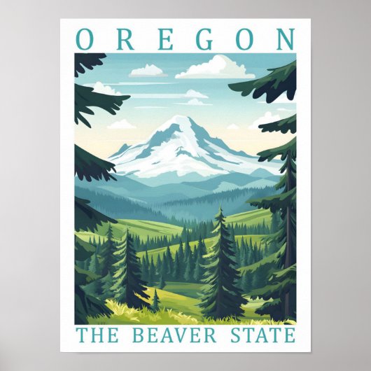 Oregon the Beaver State USA Travel Place ポスター (正面)