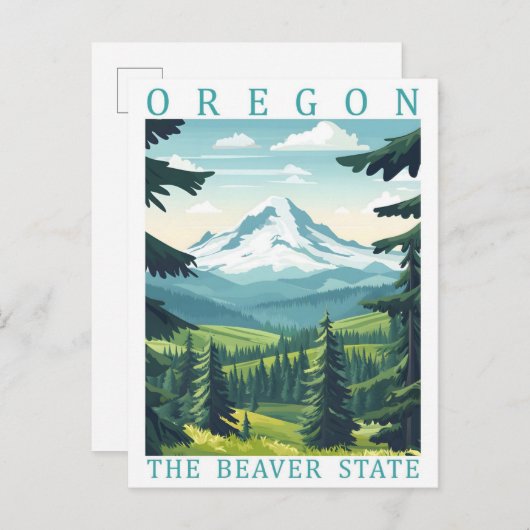 Oregon the Beaver State USA Travel Place ポストカード (正面/裏面)