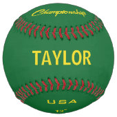 Oregon Vert Jaune Personnalisé 2 photos ソフトボール (正面)