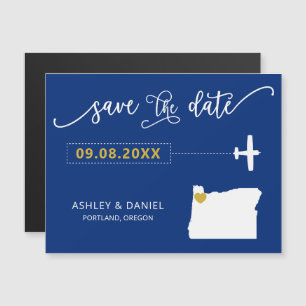 Oregon Wedding日付カード、マップを保存 マグネット招待状