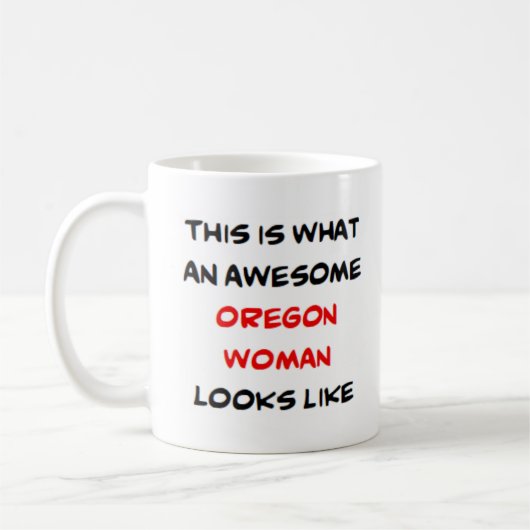 oregon woman, awesome コーヒーマグカップ (左)