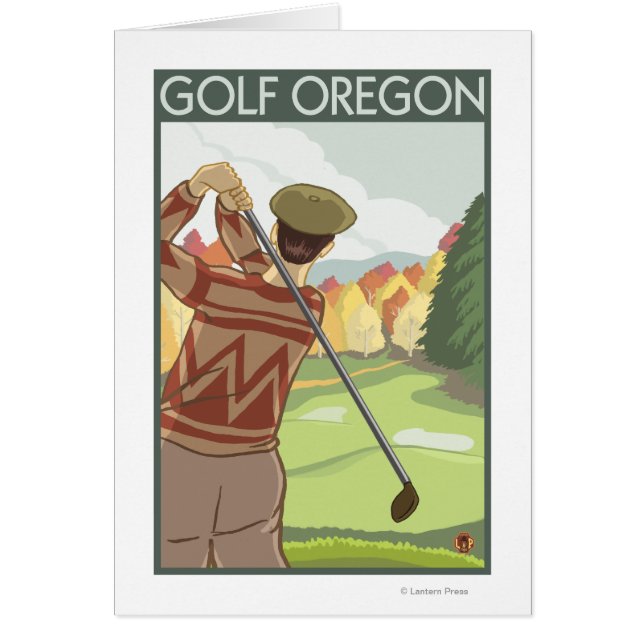 OregonGolfシーンヴィンテージ旅行ポスター (正面)