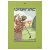 OregonGolf場面ヴィンテージ旅行ポスター クリップボード (裏面)