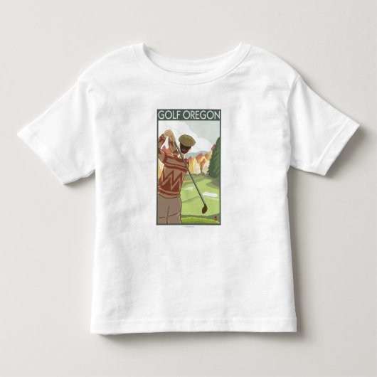 OregonGolf場面ヴィンテージ旅行ポスター トドラーTシャツ (正面)