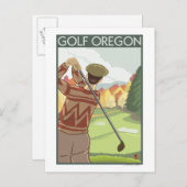 OregonGolf場面ヴィンテージ旅行ポスター ポストカード (正面/裏面)