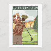 OregonGolf場面ヴィンテージ旅行ポスター ポストカード (正面)