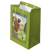 OregonGolf場面ヴィンテージ旅行ポスター ミディアムペーパーバッグ (裏面アングル)