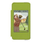 OregonGolf場面ヴィンテージ旅行ポスター Incipio iPhoneウォレットケース (フォリオ 正面)