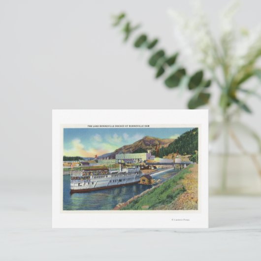 OregonLake Bonneville汽船が次の場所にドッキング ポストカード (スタンド正面)