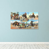 OregonScanstic Views of Rodeo Bronco Busters キャンバスプリント (インサイチュ (ウッドフロア))