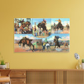OregonScanstic Views of Rodeo Bronco Busters キャンバスプリント (インサイチュ (リビング))