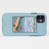 OregonSeaのライオンの洞窟のヴィンテージ旅行ポスター Case-Mate iPhoneケース (裏面(横))