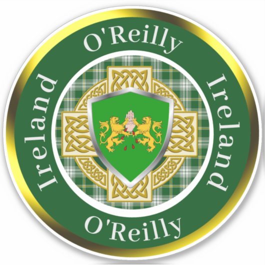 O'Reilly Irish Shield/Celtic Cross Personalized シール (正面)