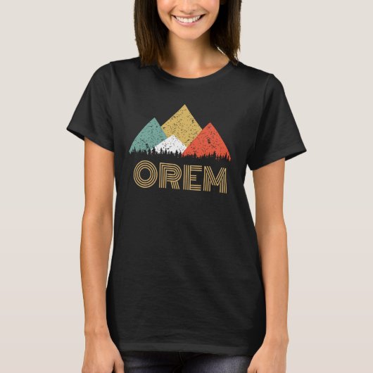 Orem山のワイシャツのレトロ都市 Tシャツ (正面)