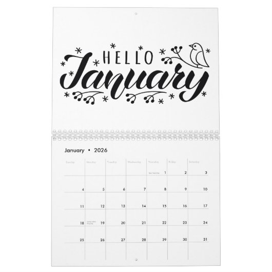 Oreoについての引用文のイラストレーション カレンダー (1月 2026)