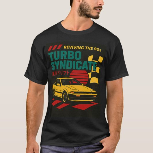 OREXO "Turbo Syndicate AE86" Tシャツブラック Tシャツ (正面)