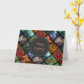 "Orgaenica"のフラクタルのPolyptychのカスタムな挨拶状 カード (黄色い花)