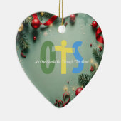 Organ Donation Awareness Christmas Holiday セラミックオーナメント (右)