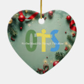 Organ Donation Awareness Christmas Holiday セラミックオーナメント (裏面)