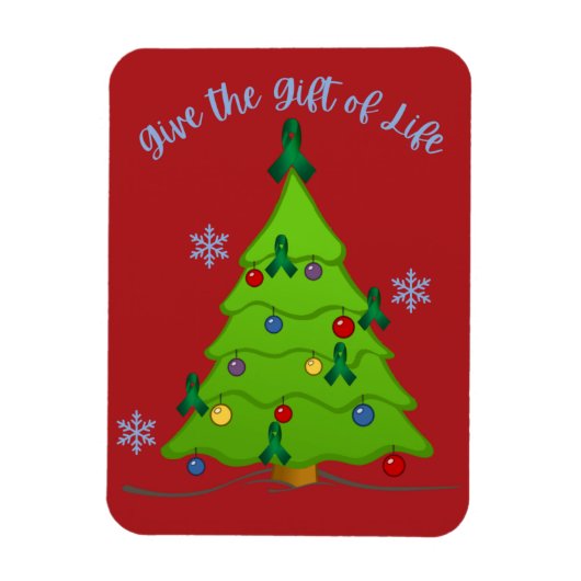 Organ Donation Awareness Christmas Tree Holiday マグネット (縦)