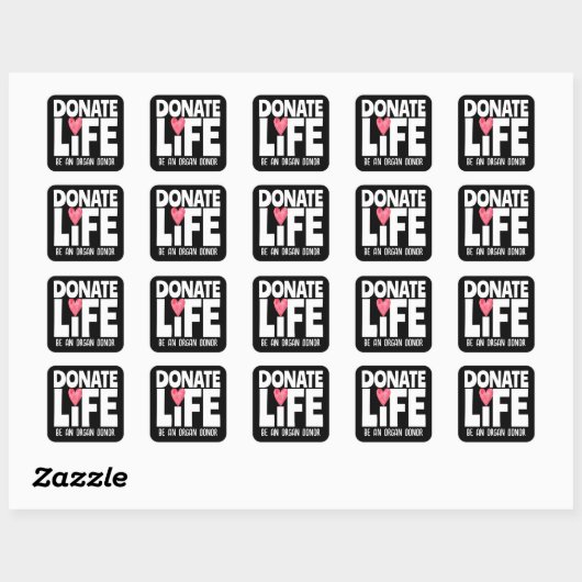 Organ Donor Donate Life Sticker スクエアシール (シート)