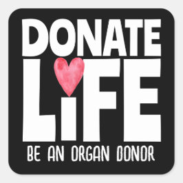 Organ Donor Donate Life Sticker スクエアシール