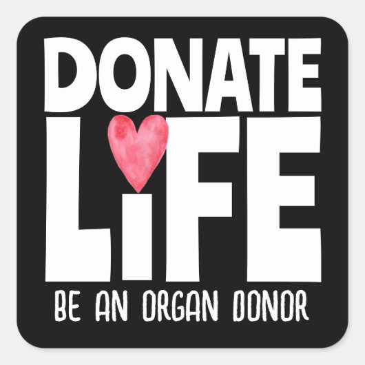 Organ Donor Donate Life Sticker スクエアシール (正面)