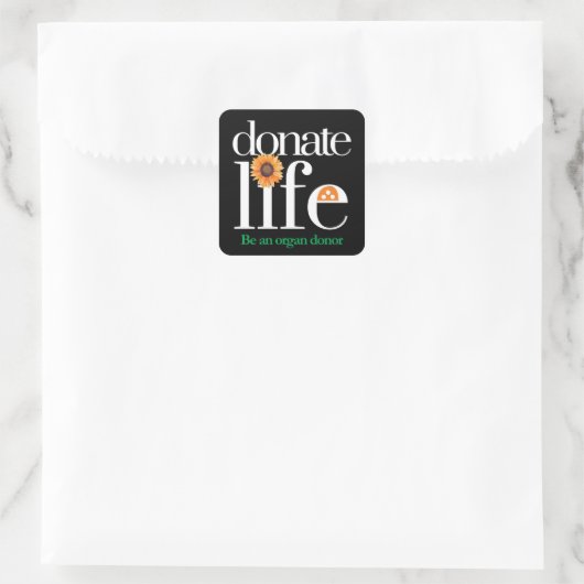Organ Donor Donate Life Stickers スクエアシール (バッグ)