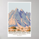 Organ Mountains Desert Peaks National Monument  ポスター<br><div class="desc">Organ Mountains Desert Peaks vector artwork design. The park's protected area includes several mountain ranges of the Chihuahuan Desert.</div>