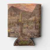 Organ Pipe Cactus On Wood Grain Sunset Photo 缶クーラー (正面)