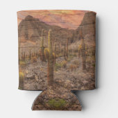 Organ Pipe Cactus On Wood Grain Sunset Photo 缶クーラー (裏面)