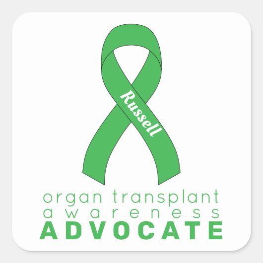 Organ Transplant Advocate White スクエアシール (正面)