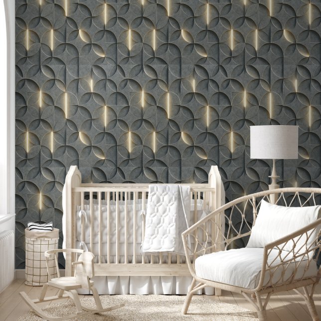 Organic 3D Wave Sculpture Wall Panels 壁紙 (キッズ)