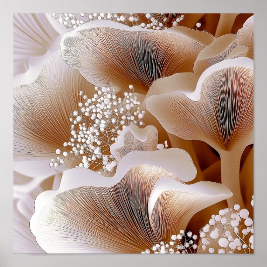 Organic Bloom Forms – Textured Abstract Art #1 ポスター (正面)