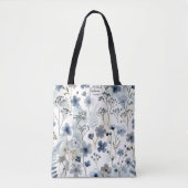 Organic Blue Anemone Fern Everyday Personalized トートバッグ (正面)