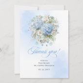 Organic Blue Hydrangea Eucalyptus thank you card サンキューカード (正面)