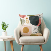 Organic Boho Abstract Pattern in Earthy Muted Tone クッション (椅子)