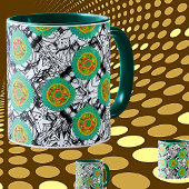 Organic Chaos Bold Pattern w/Green Certainty. マグカップ