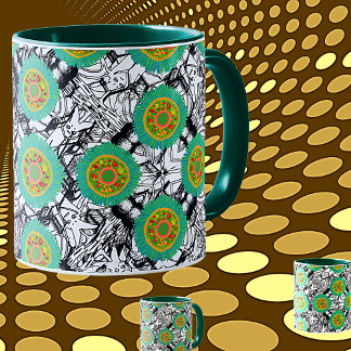 Organic Chaos Bold Pattern w/Green Certainty. マグカップ