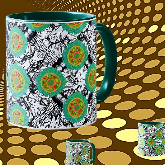Organic Chaos Bold Pattern w/Green Certainty. マグカップ