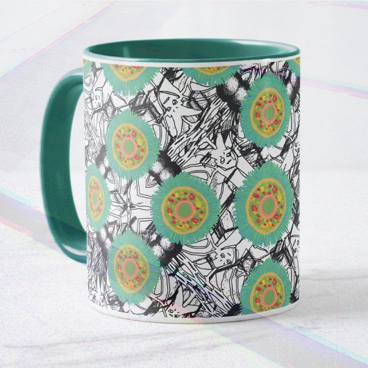 Organic Chaos Bold Pattern w/Green Certainty. マグカップ