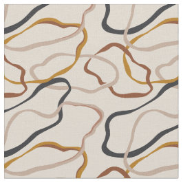 Organic curve shapes circles color muted ファブリック